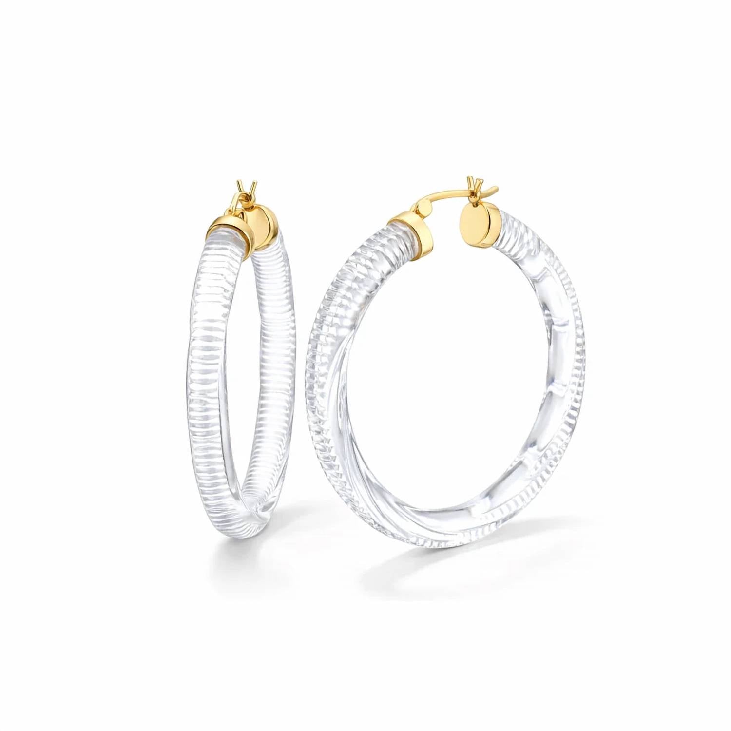 Gold & Honey - Women's Instyle Lucite Hoop Earrings