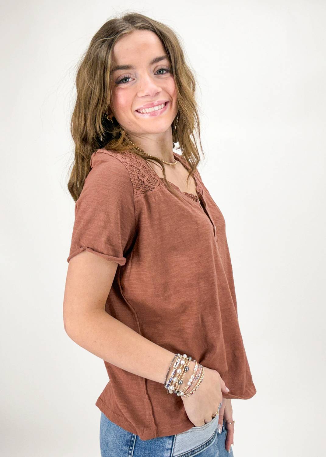 Free People - Heirloom Henley Top