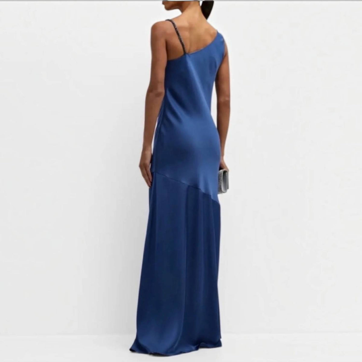 Sachin & Babi - Lucy Satin Cowl Neck Beaded Strap Gown