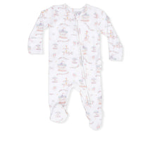 Angel Dear - Kids Carousel With Bows 2 Way Ruffle Back Zipper Footie