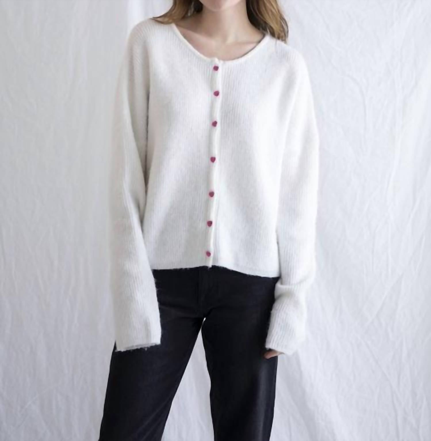 Things Between - Amora Heart Button Cardigan