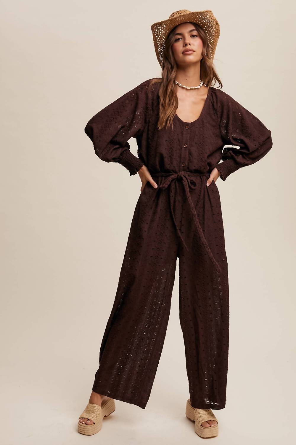 Listicle - Carr Eyelet Lace Jumpsuit