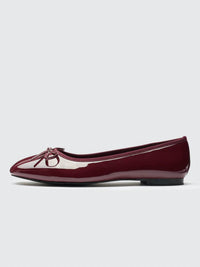 Ccocci - Women's Bow Embellished Semi-square Toe Ballet Flat