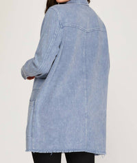 She + Sky - Got The Blues Denim Shacket