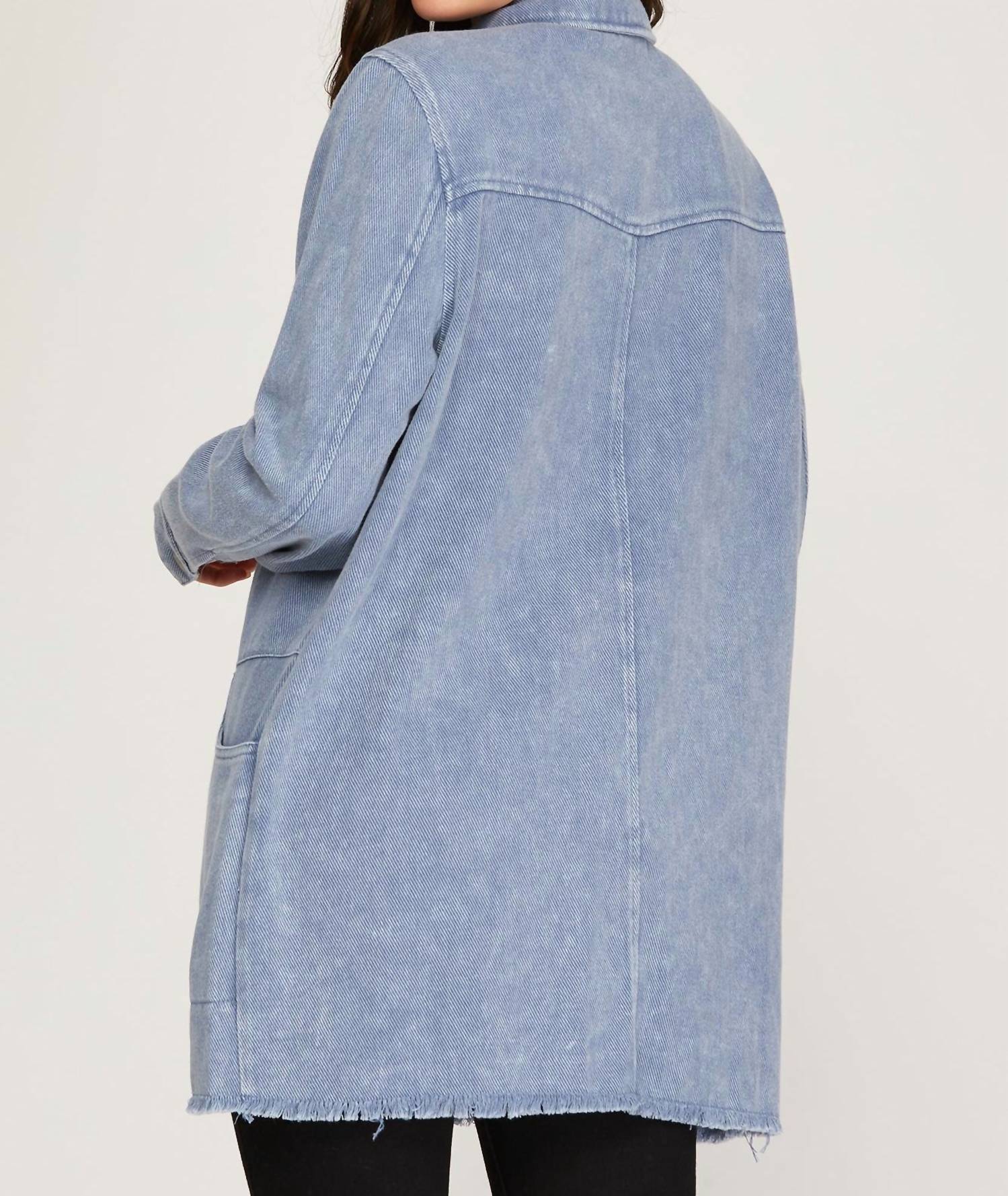 She + Sky - Got The Blues Denim Shacket