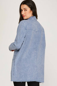 She + Sky - Got The Blues Denim Shacket