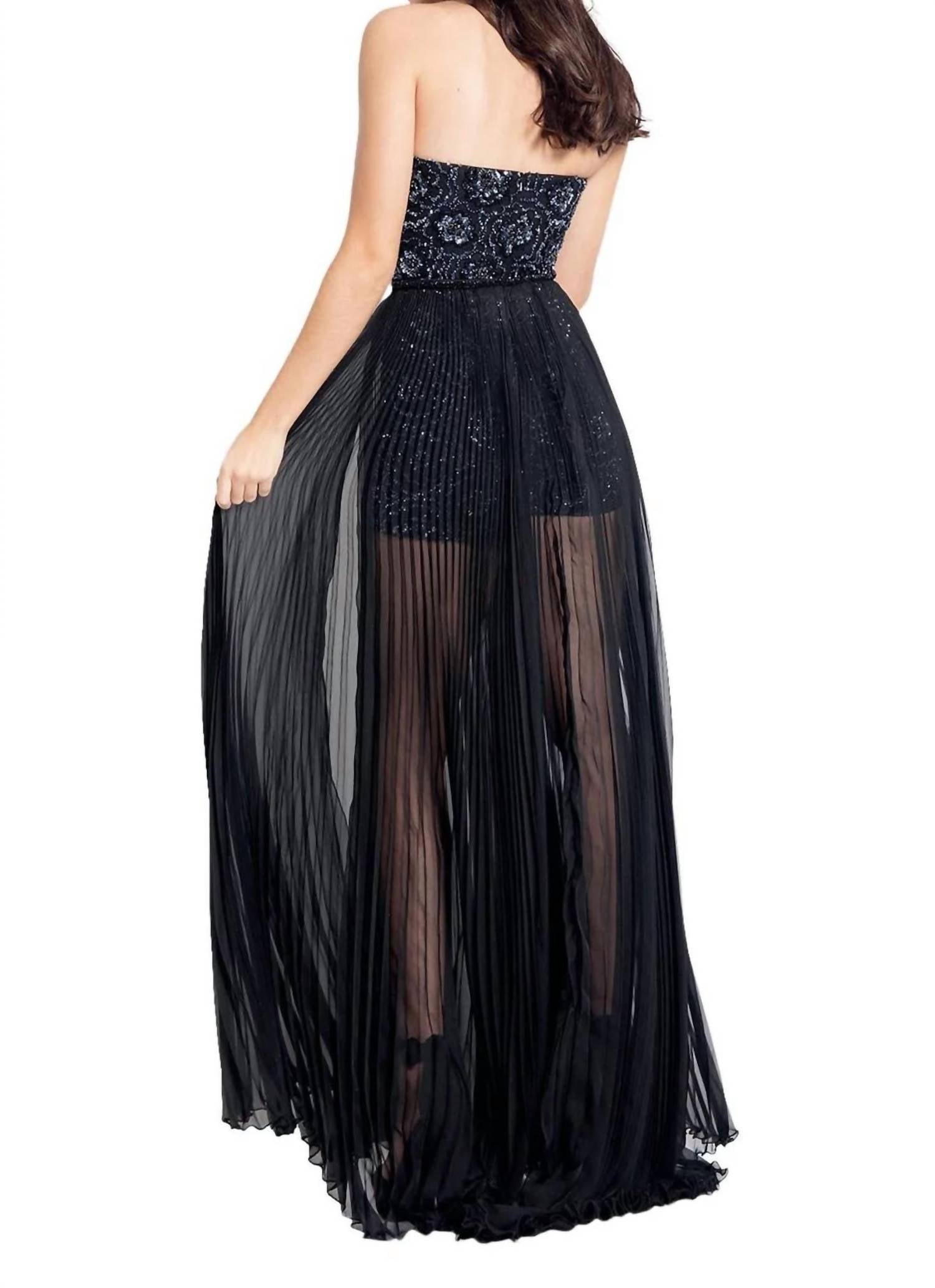 Rachel Allan - Floral Applique Romper With Detachable Chiffon Skirt