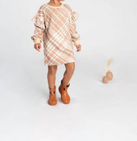 Omamimini - Plaid Ruffle Terry Dress