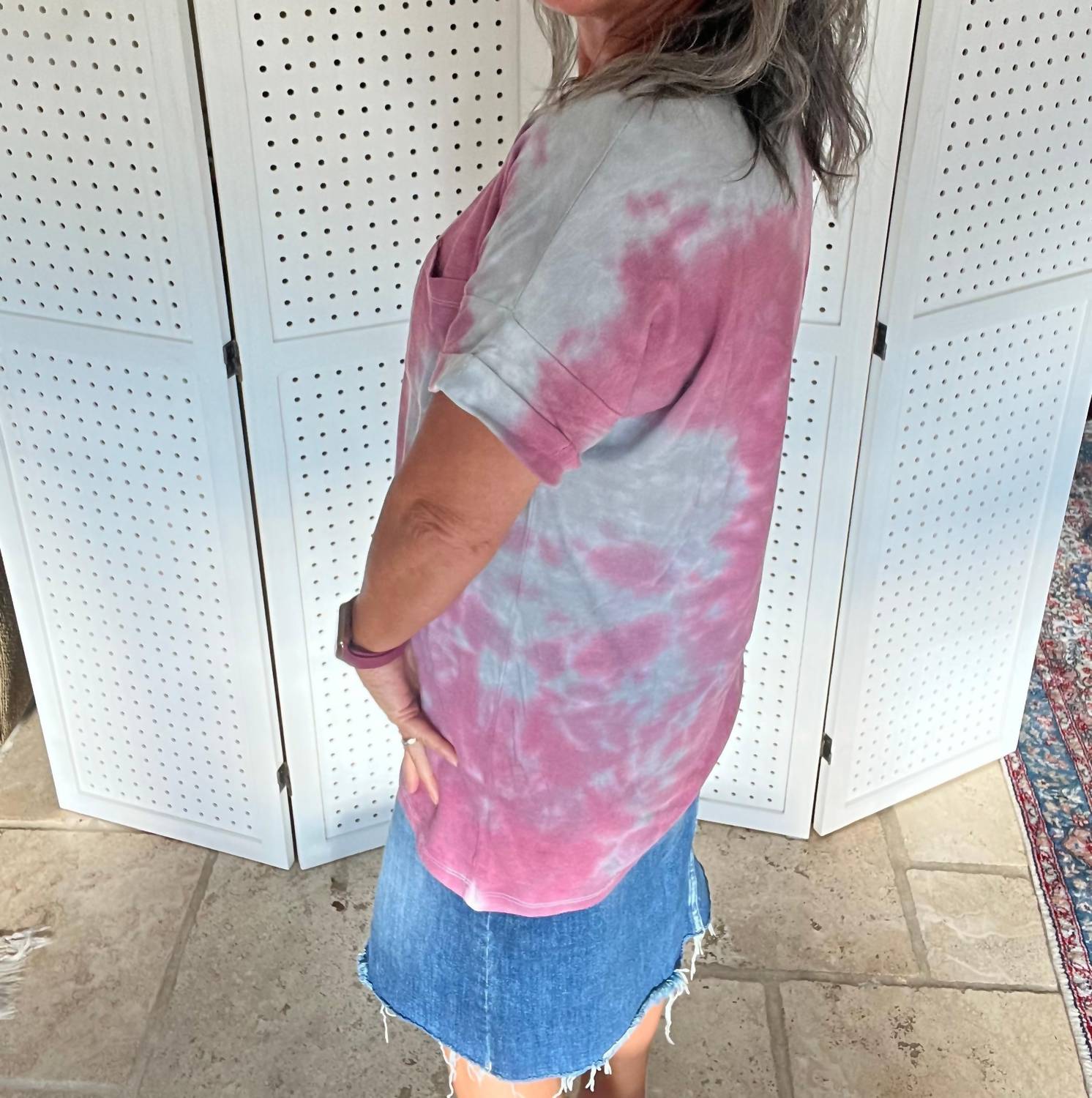 Sew In Love - Tie Dye Tee With Pocket Shirt