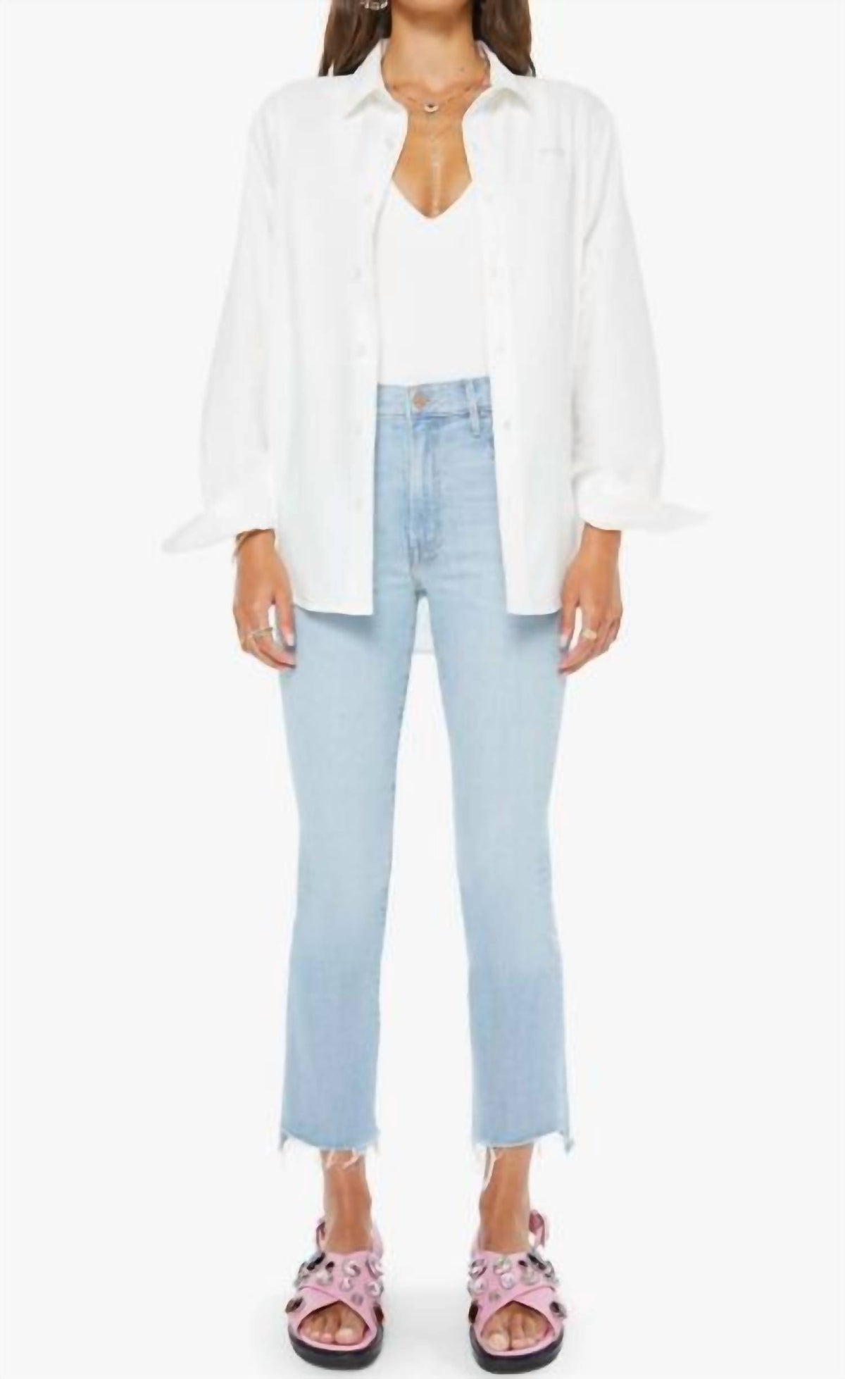 Mother - Insider Crop Step Fray Jean