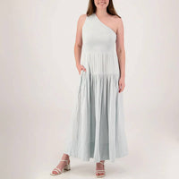Elan - One Shoulder Smocked Maxi Dress