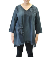Modesce - Hand Painted Cotton Fringe Swirl Tunic