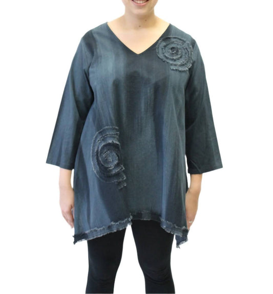 Modesce - Hand Painted Cotton Fringe Swirl Tunic