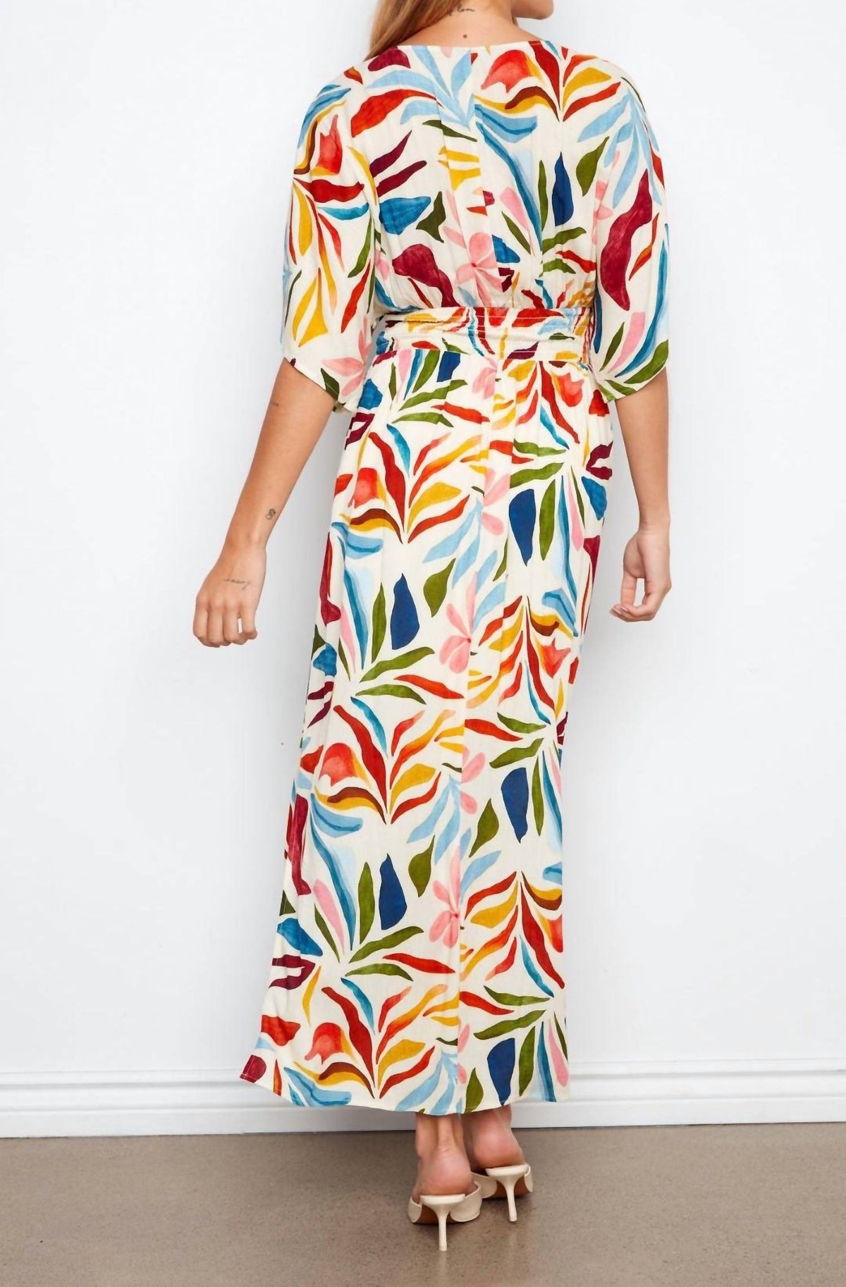 Charlie B - Printed Dolman Sleeve Maxi Dress