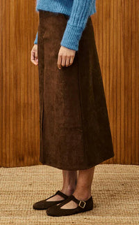 FRNCH Glaieul Ice Skirt in brown - women's skirt - alternate view