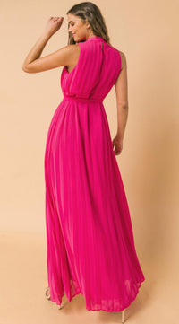 Flying Tomato - Baby Pleated Halter Maxi Dress
