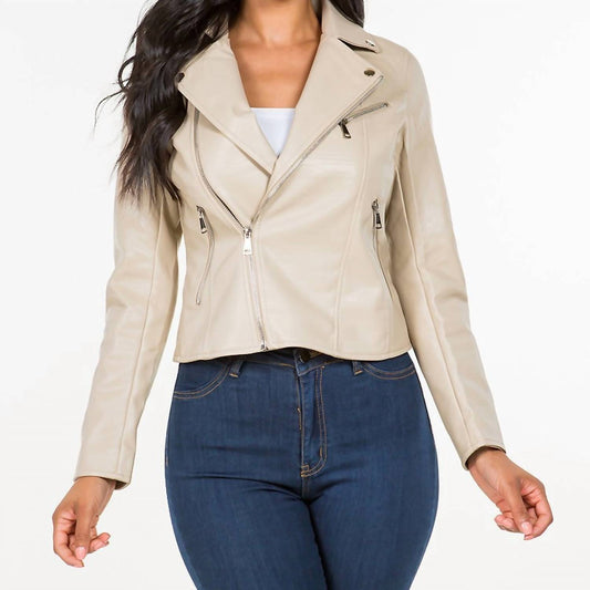 5Besties - Asymmetric Faux Leather Jacket