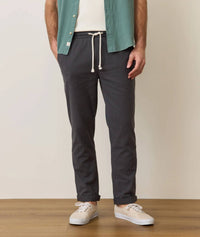 Marine Layer Sasha Saturday Stretch Beach Pant in faded black - men's pants - detail view