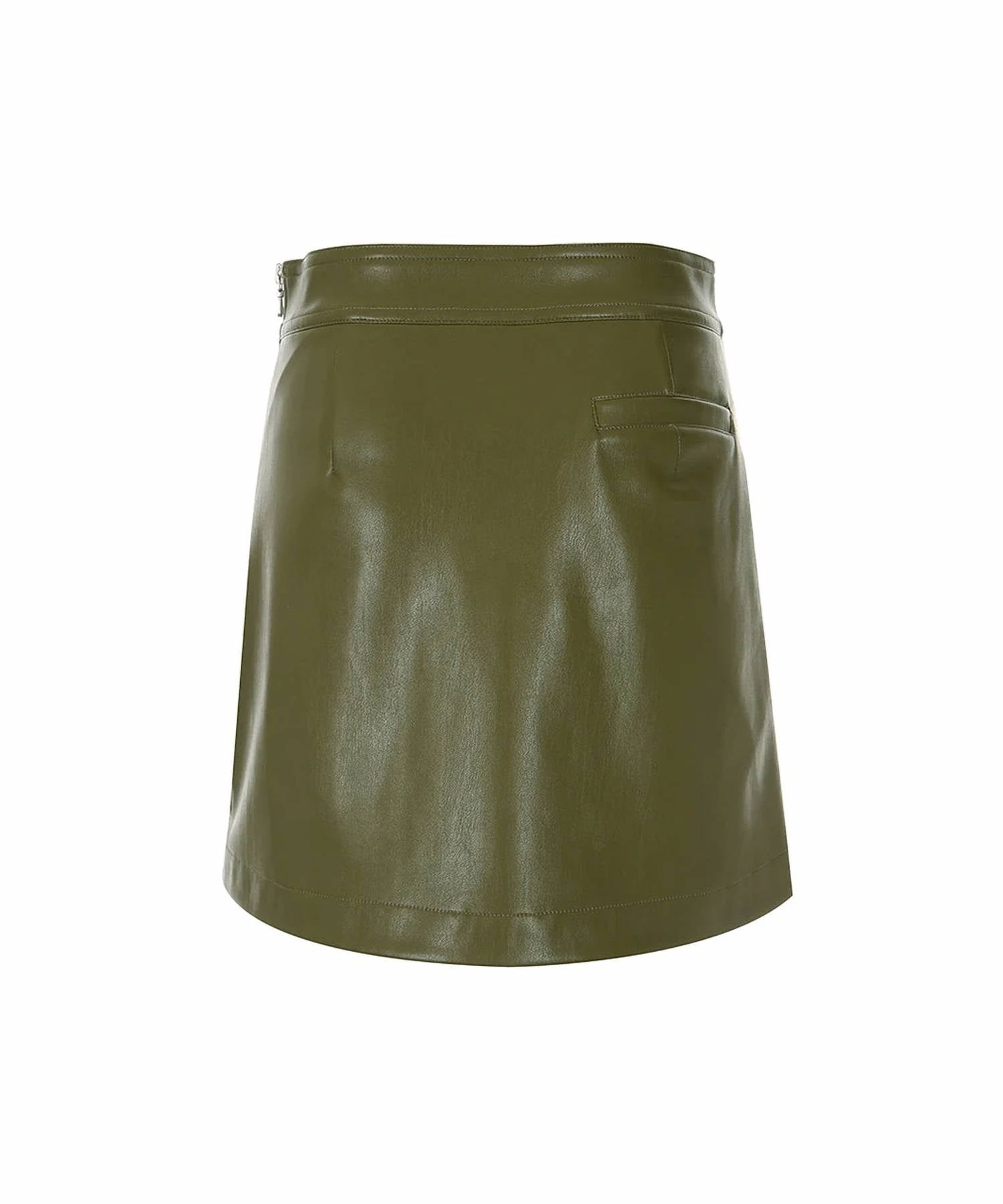 My Color Is - A-line Leather Skirt