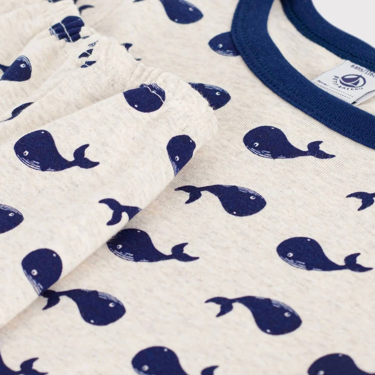 Petit Bateau - Boys Loungewear Whale Print Top And Shorts