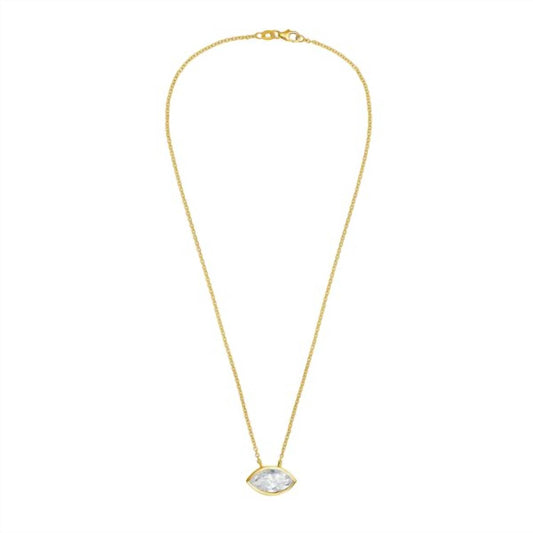 Diana M Jewels - Women's East West Marquise Bezel Lab-grown Diamond Pendant Necklace (5.00 Ctw)