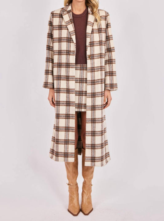Sadie & Sage - Manhattan Hush Plaid Long Coat