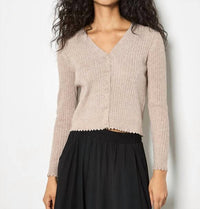 Apricot - Scallop Cardigan