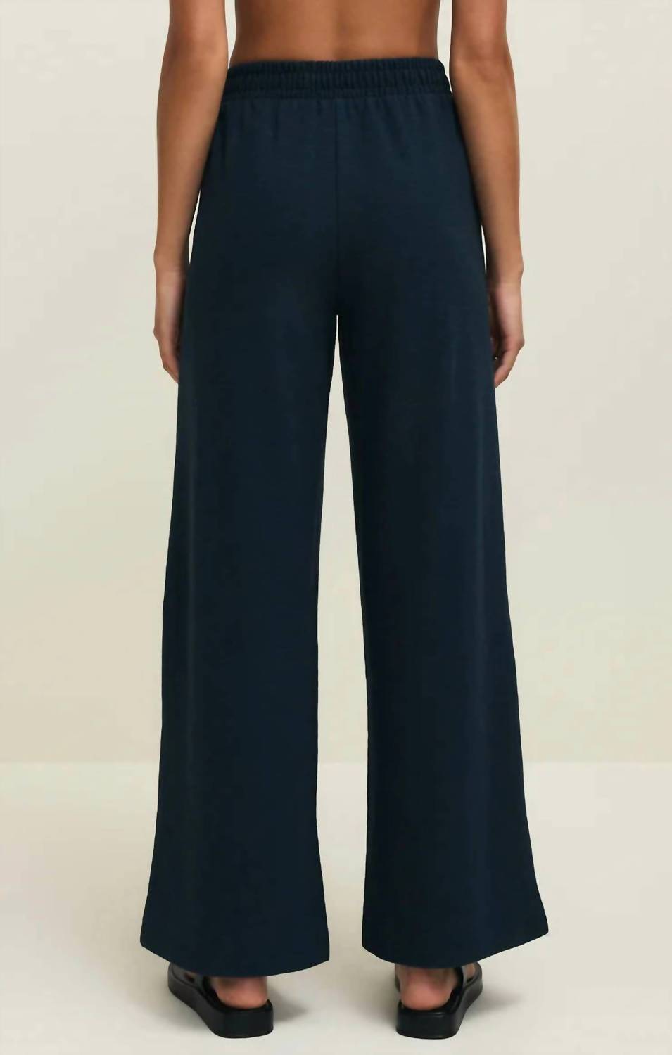 Z Supply Women's Andre Wide Leg Pants in eclipse - women's pants - detail view