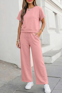 Aapparella - Soft Lounge Wide Leg Two-piece Set