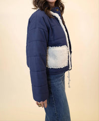 Miou Muse - Women's Sherpa Pocket Quilted Jacket