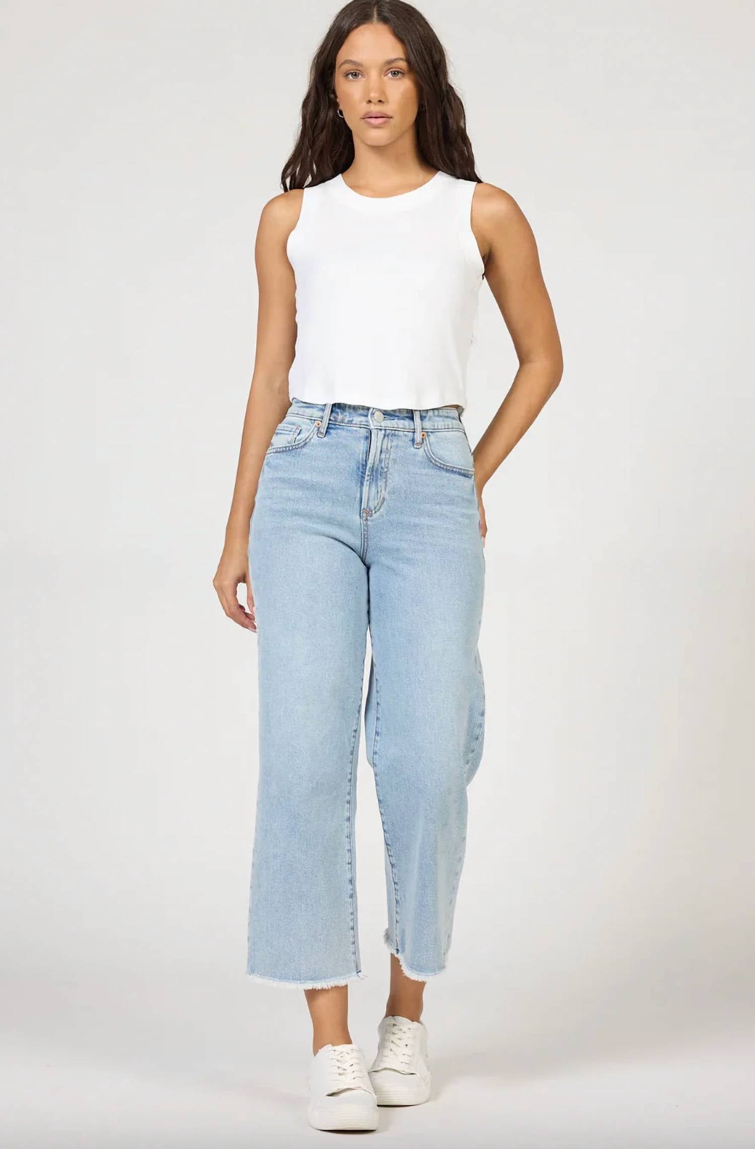 Dear John Denim - Holly Raw Hem Straight Leg Cropped Jeans