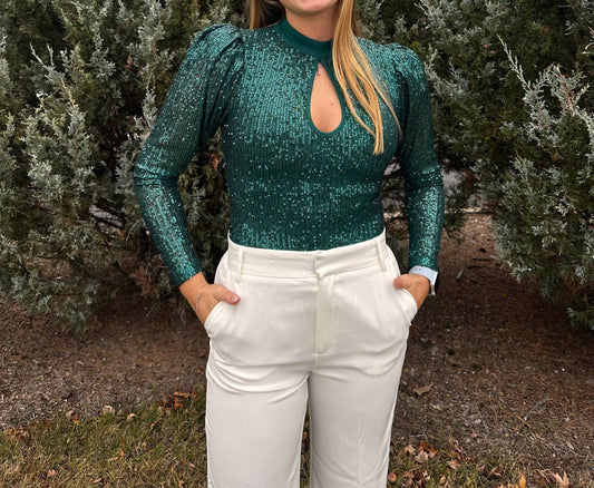 Valentine - Serena Puff Shoulder Sequin Bodysuit