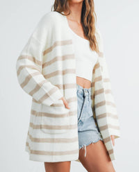 Buttermelon - Knitted Stripe Maxi Cardigan