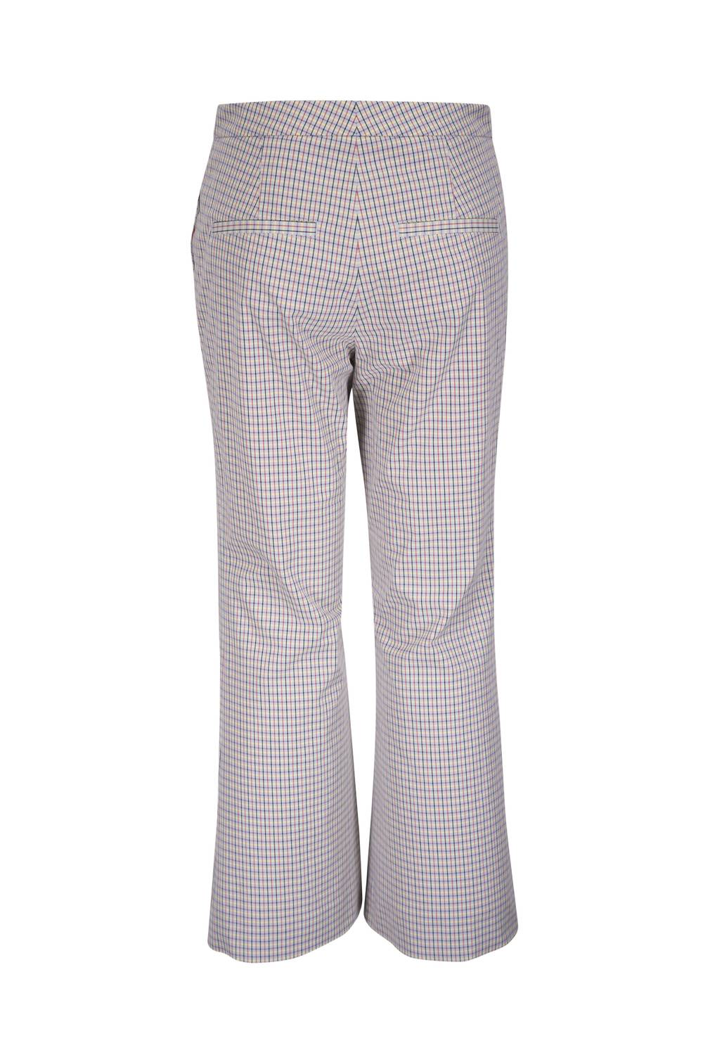 Vince - LOW RISE GARDENERS CHECK CROP FLARE TROUSER
