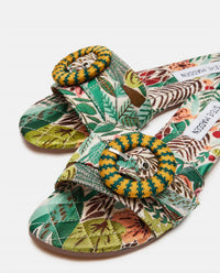 STEVE MADDEN Women's Merla Sandals in green multi - women's sandal - detail view