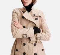 THEO the Label Chloe Double Breasted Trench Coat in sustained grey - women's jacket - alternate view