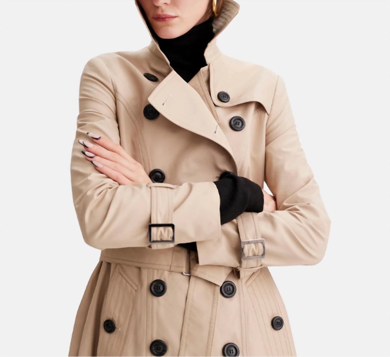 THEO the Label Chloe Double Breasted Trench Coat in sustained grey - women's jacket - alternate view