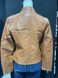 Coalition LA Women's Leather Jacket in brown - women's jacket - alternate view