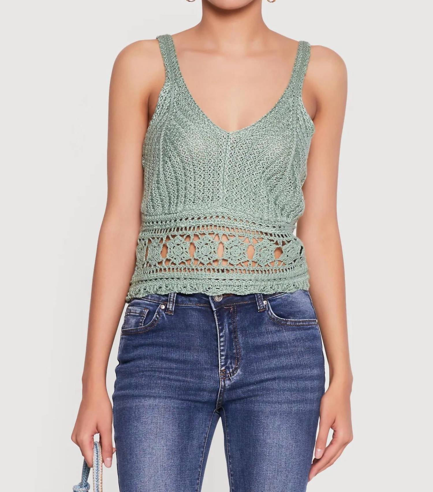 Hyfve - Sleeveless V Neck Crochet Top