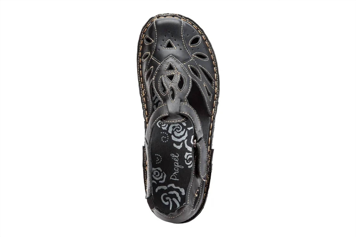 Propet - Women's Jenna Leather Cut-out Fisherman Sandals