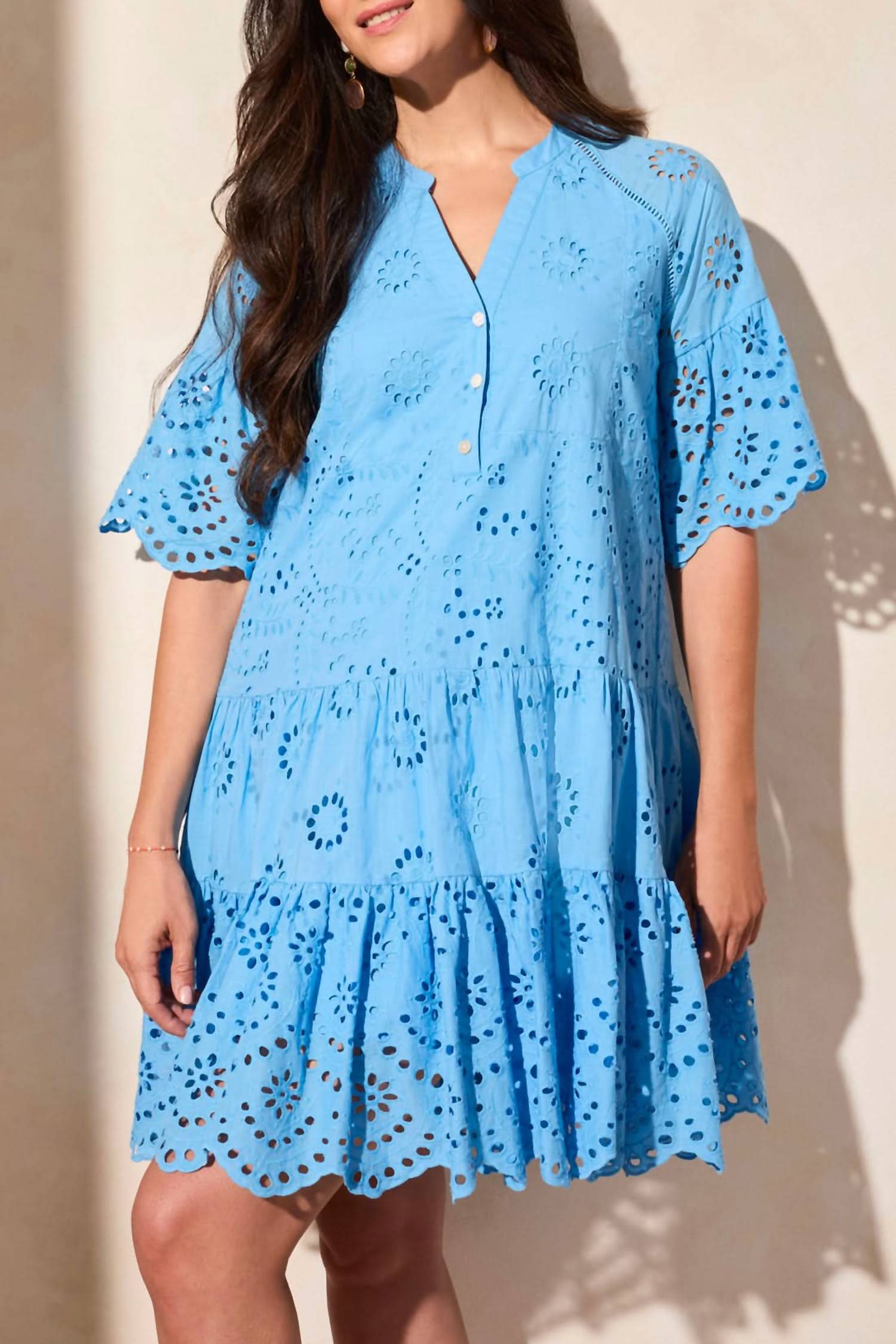 Tribal - Mixed Pattern Eyelet Dress