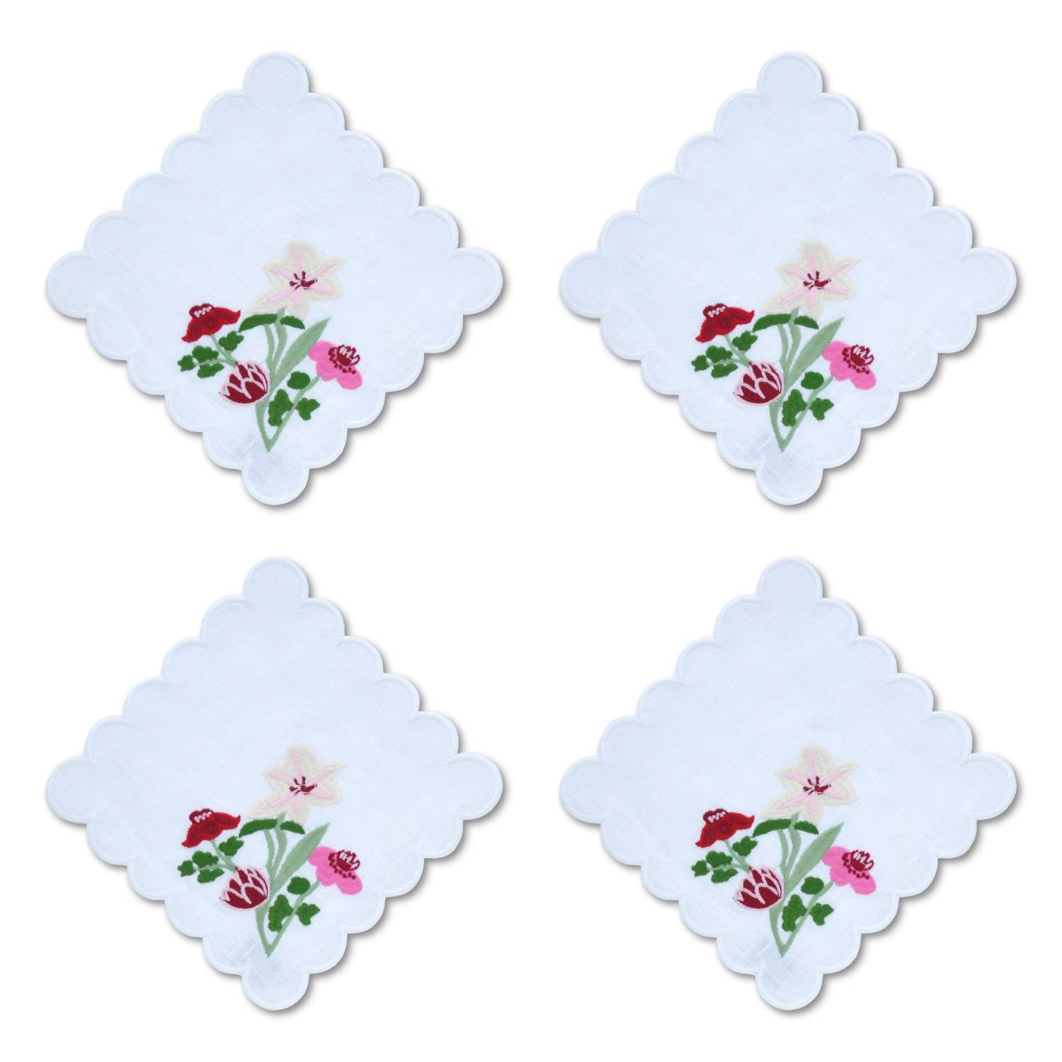 Chefanie - Scalloped Flower Cocktail Napkins Set