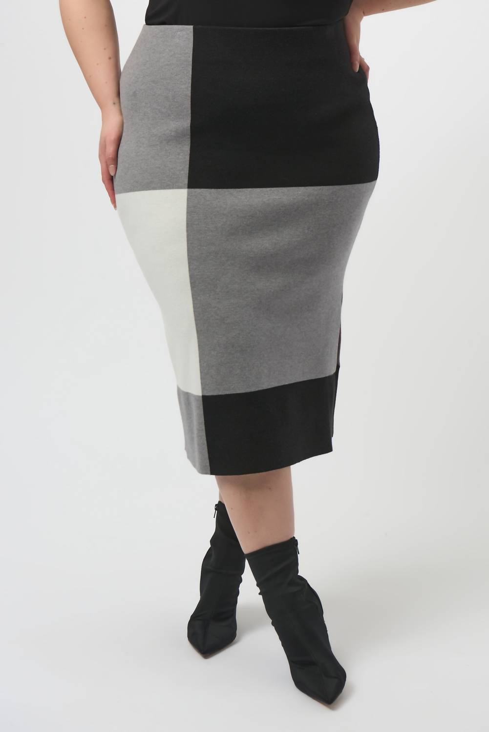 Joseph Ribkoff - Jacquard Sweater Colour Block Skirt