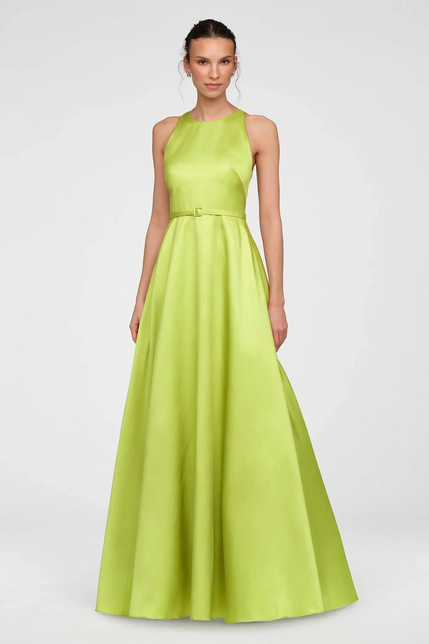 Theia - Minta Mikado Halter Gown