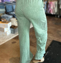 J. Her - Mineral Washed Doily Detail Wide Leg Pants