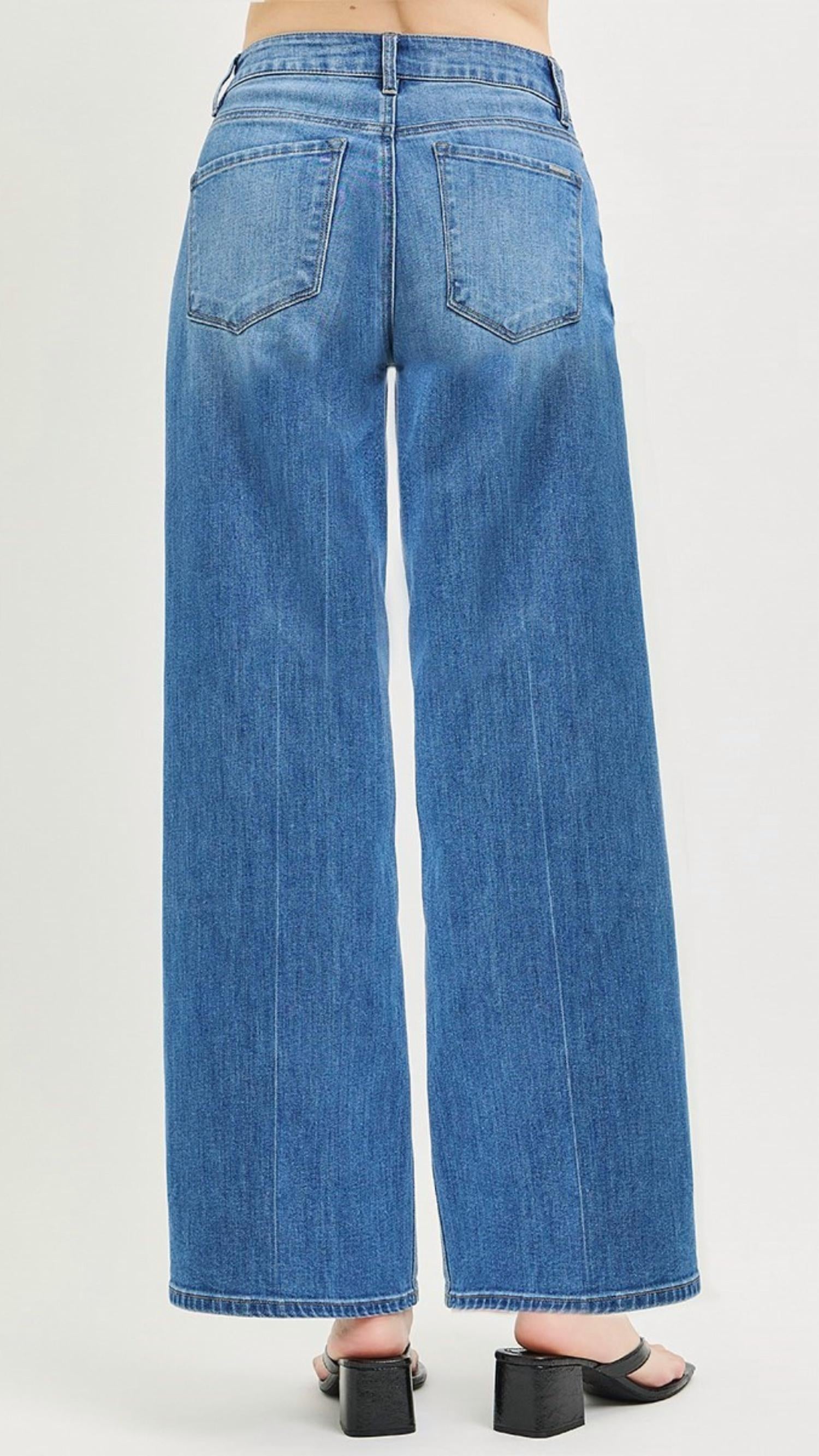 Risen - High Rise Slouchy Wide Baggy Full Length Jeans