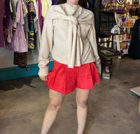 Meet Me in Santorini Aegean Flame Shorts in santorini aegean flame shorts in red - women's shorts