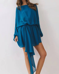 Tcec - Time Will Tell Draped Asymmetric Chiffon Mini Dress