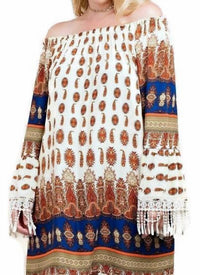Kori - Tuscan Off The Shoulder Mini Dress - PLUS
