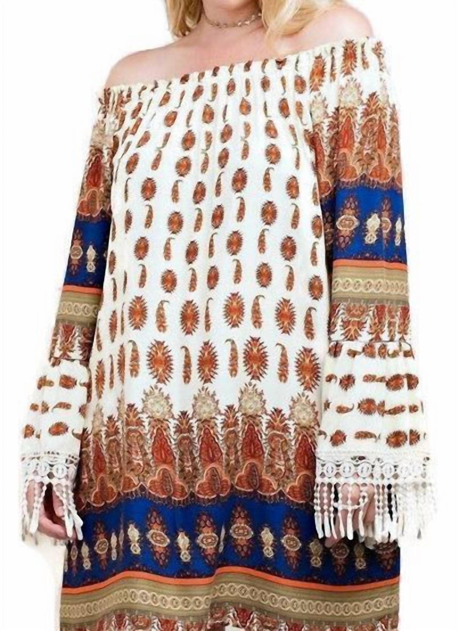 Kori - Tuscan Off The Shoulder Mini Dress - PLUS